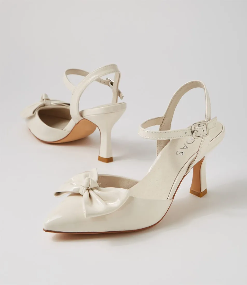 MIDAS Lyrea Ivory Patent Leather Heels