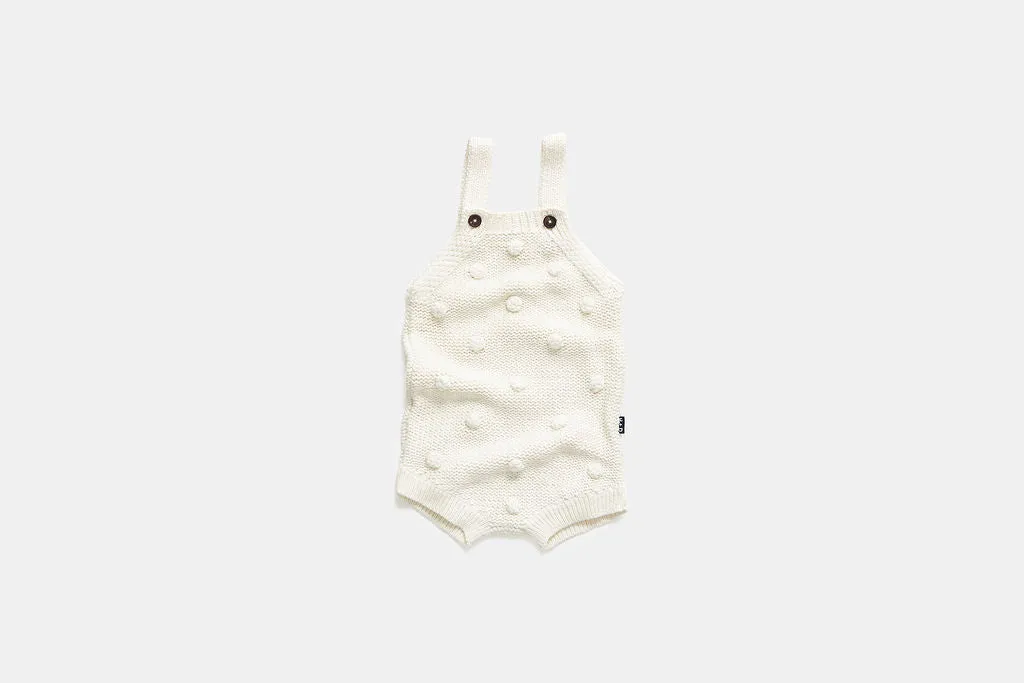 Milk Popcorn Knit Romper