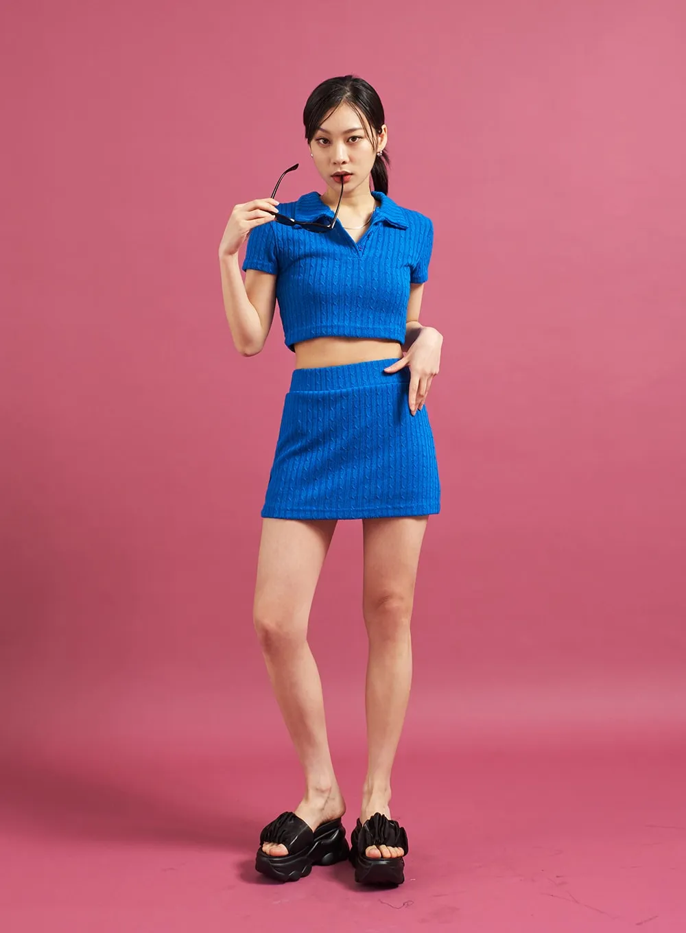 Mini Skirt with Twist Detailing - CJ28 Collection