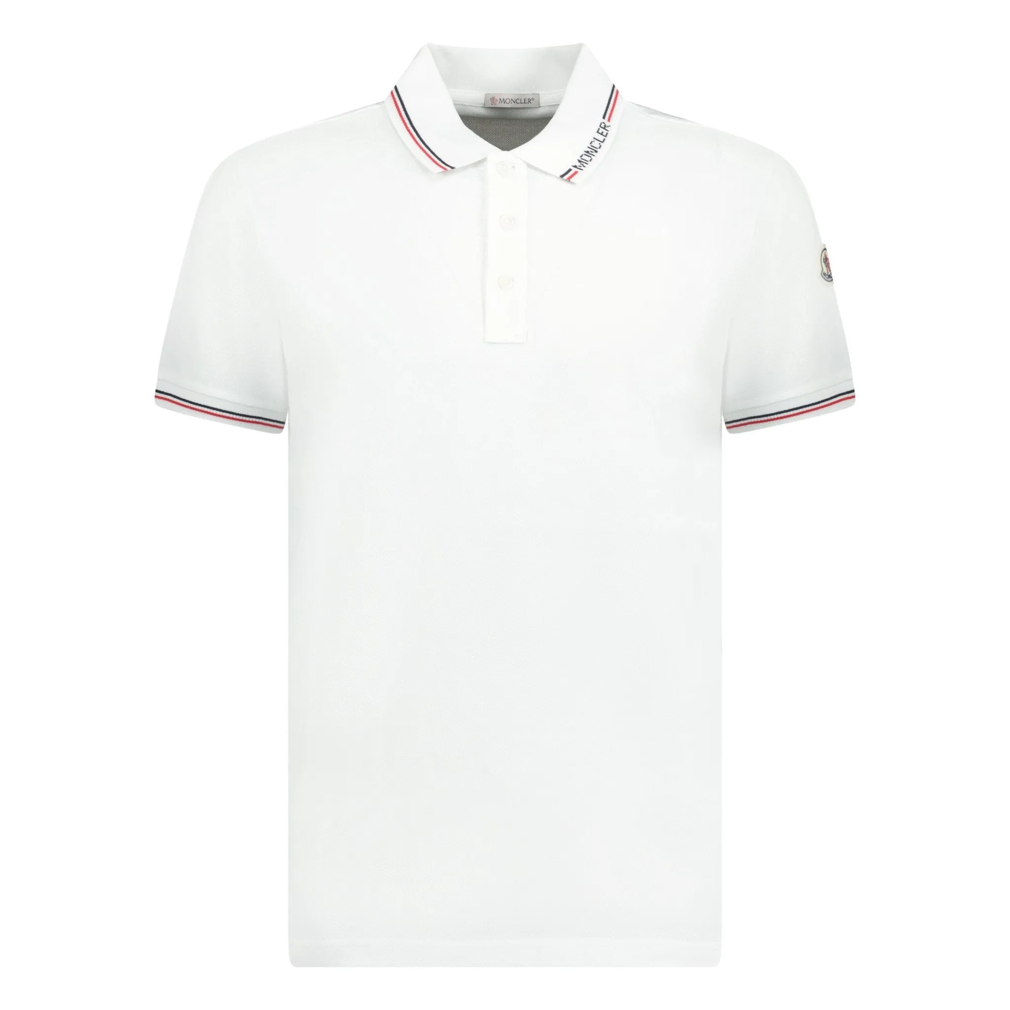 MONCLER BADGE POLO TOP WHITE