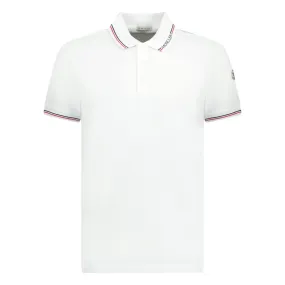 MONCLER BADGE POLO TOP WHITE