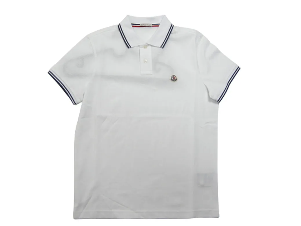 MONCLER XXL Size White Polo Shirt for Men