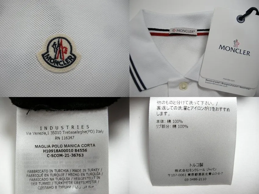 MONCLER XXL Size White Polo Shirt for Men