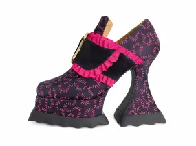 Munster Max Ruffle Elektra Buckled Platform Heels