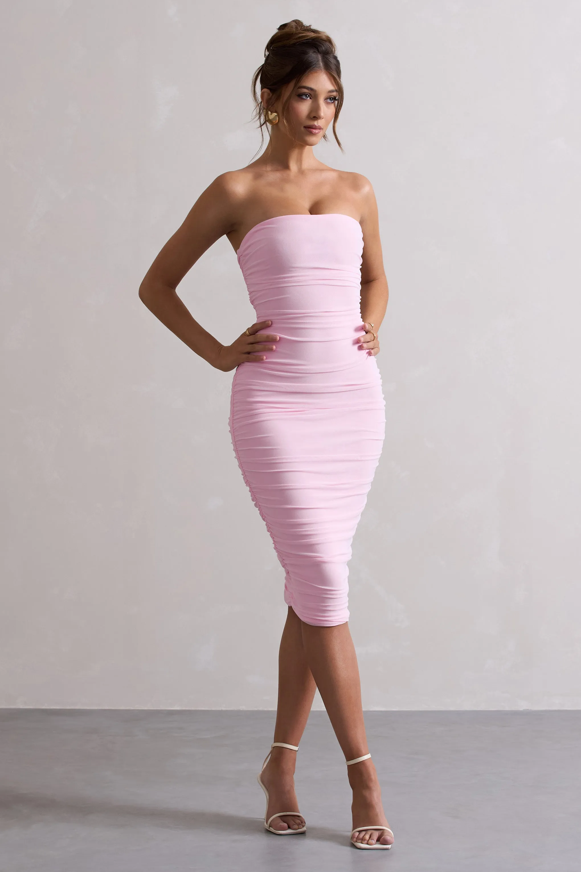 Pink Strapless Bodycon Dress