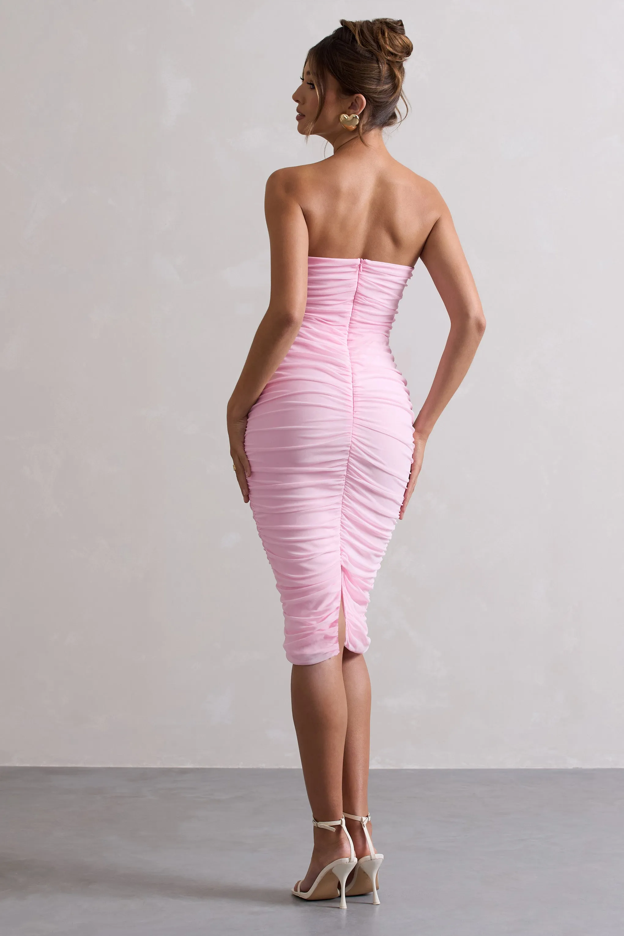 Pink Strapless Bodycon Dress