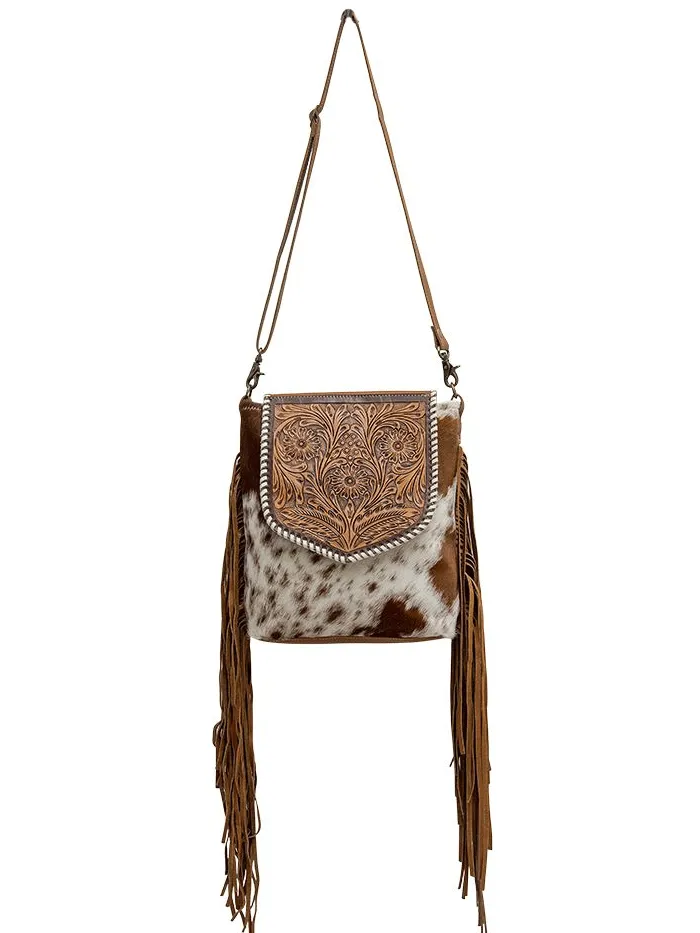 Myra Bag S-6768 Womens Squander Hand Tooled Bag Brown