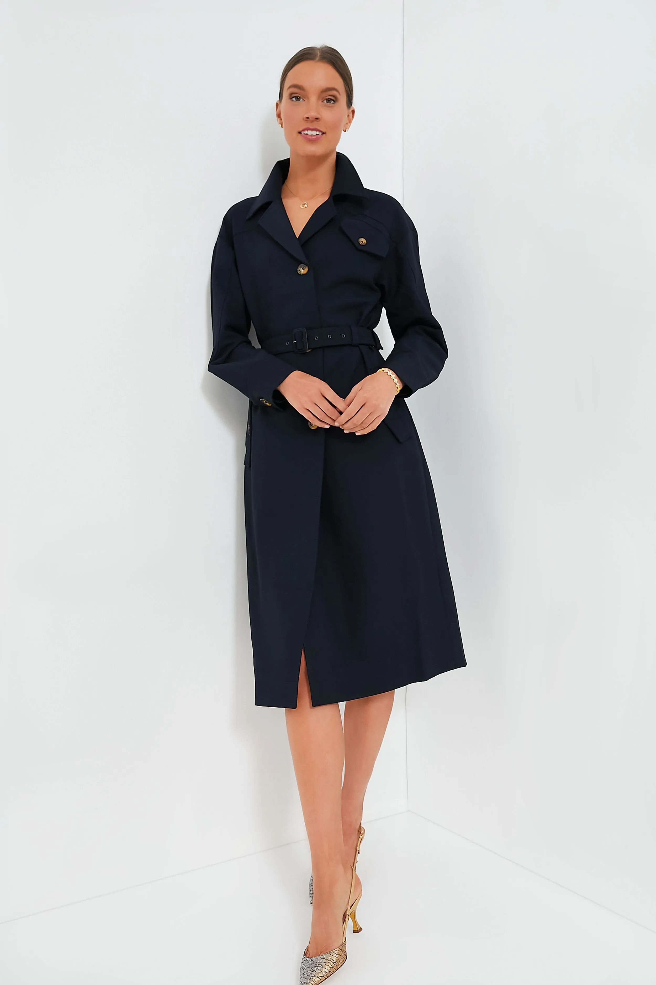 Navy Addie Trench Dress