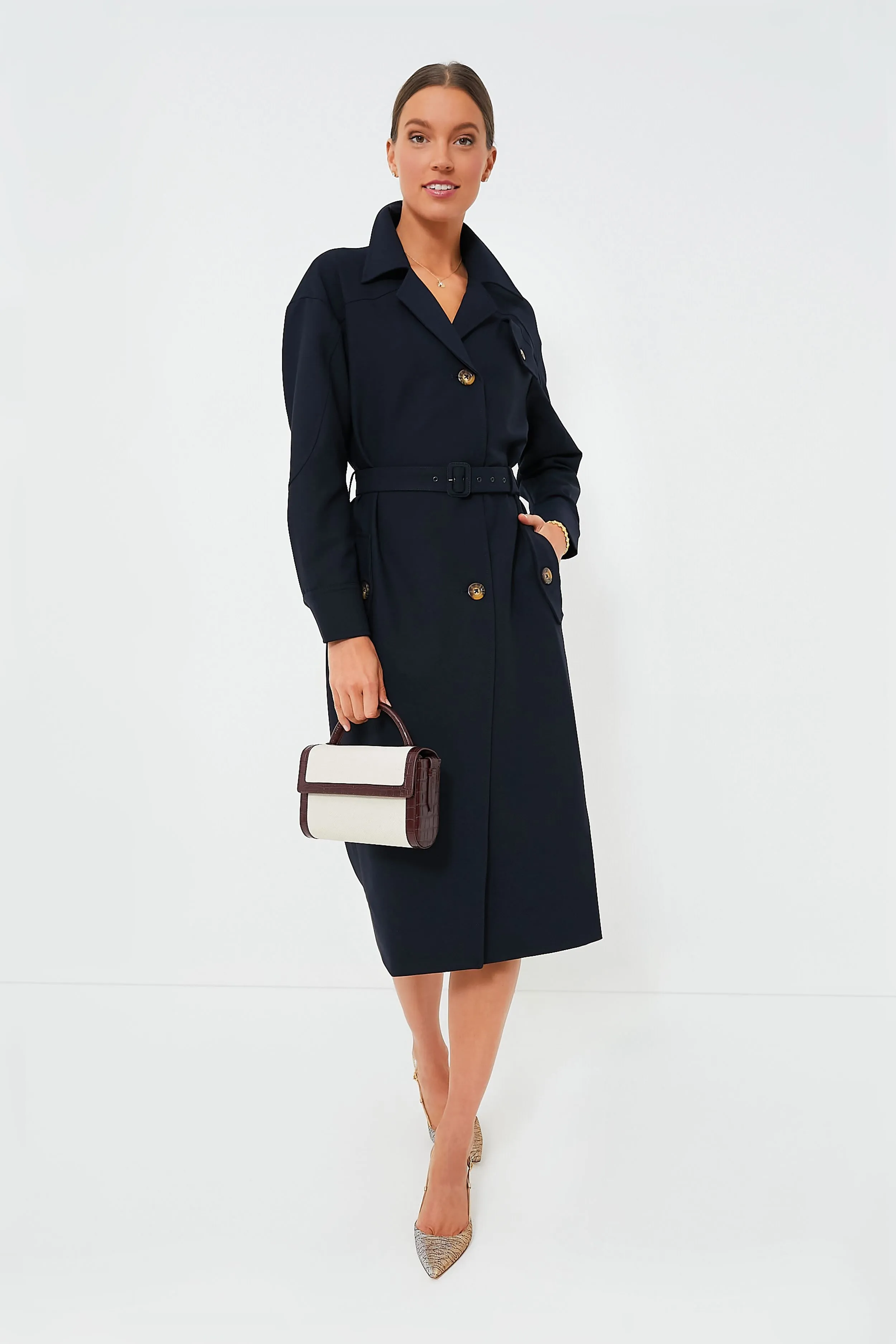 Navy Addie Trench Dress