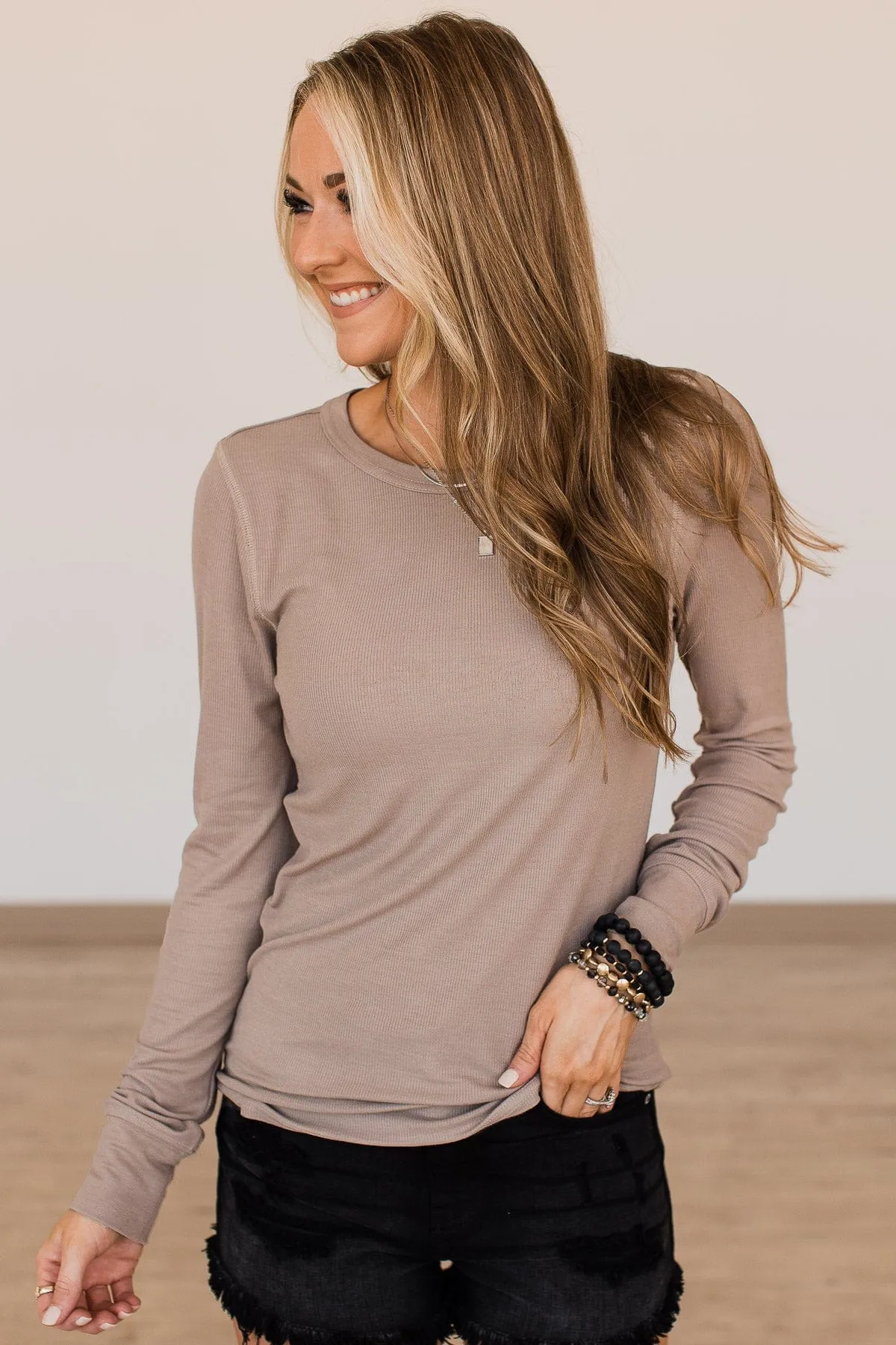 New Adventures Mocha Knit Top