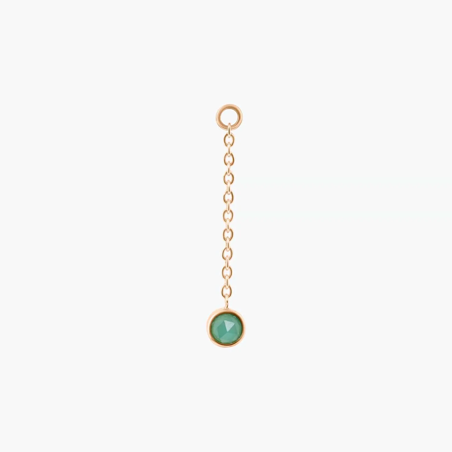 Niko Bezel Set Chain Charm - CHRYSOPRASE