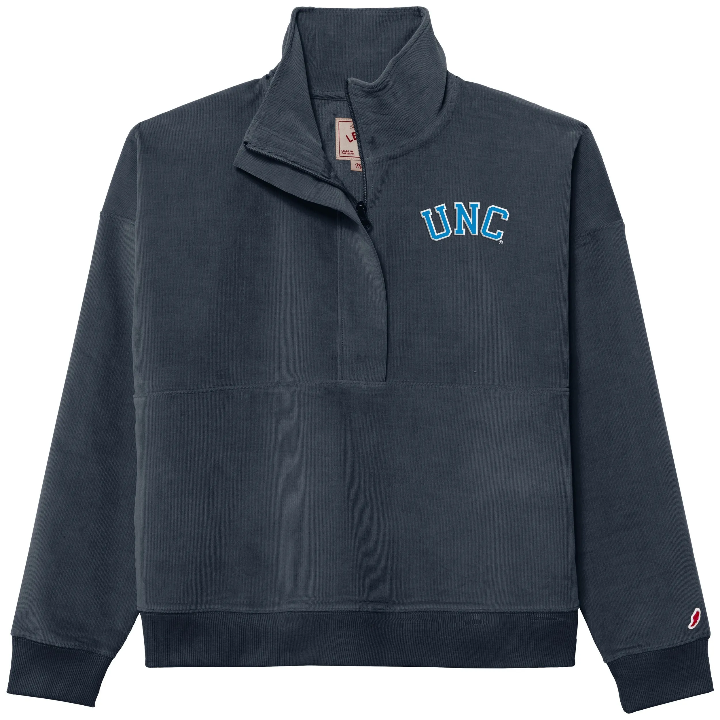 North Carolina Tar Heels Navy Women's Quarter Zip Corduroy Pullover