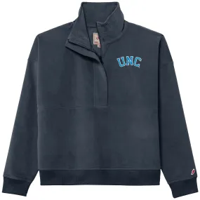 North Carolina Tar Heels Navy Women's Quarter Zip Corduroy Pullover