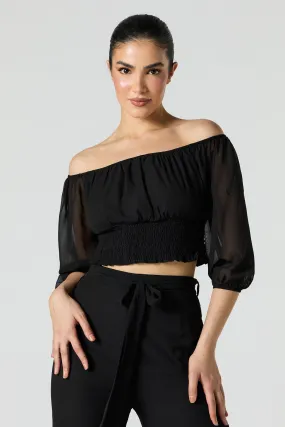 Off Shoulder Chiffon Top