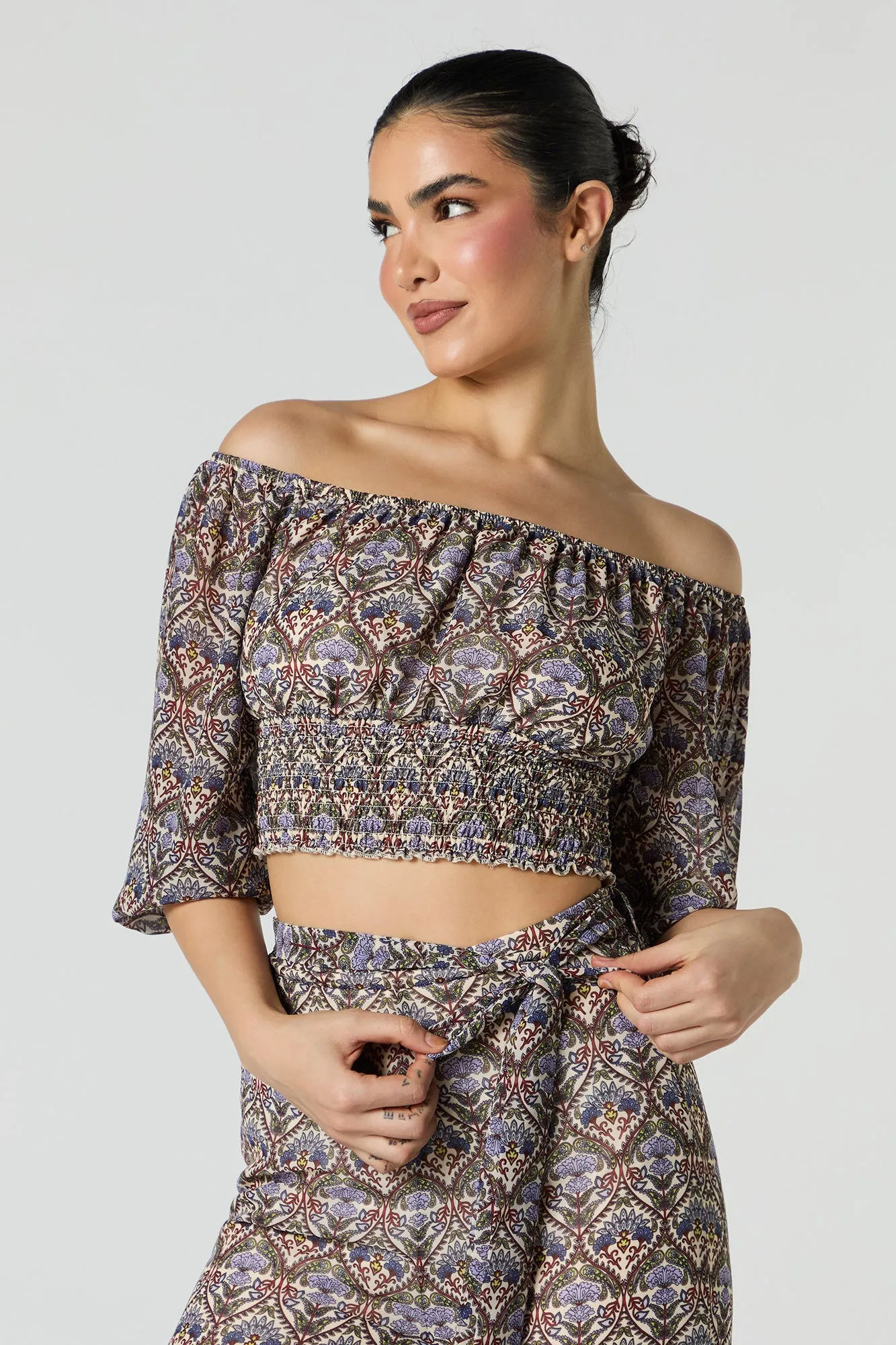 Off Shoulder Chiffon Top