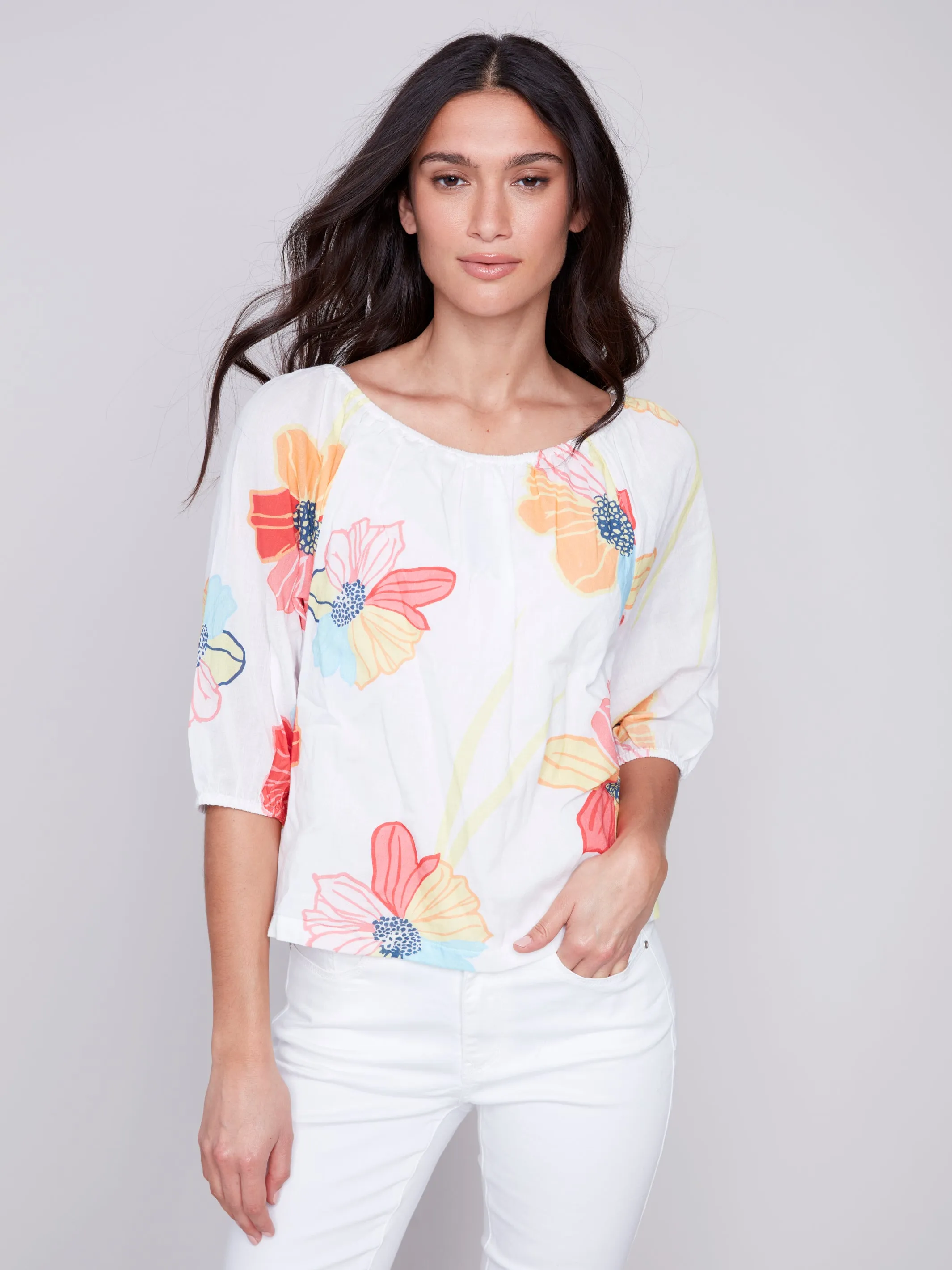 Off-Shoulder Cotton Blouse