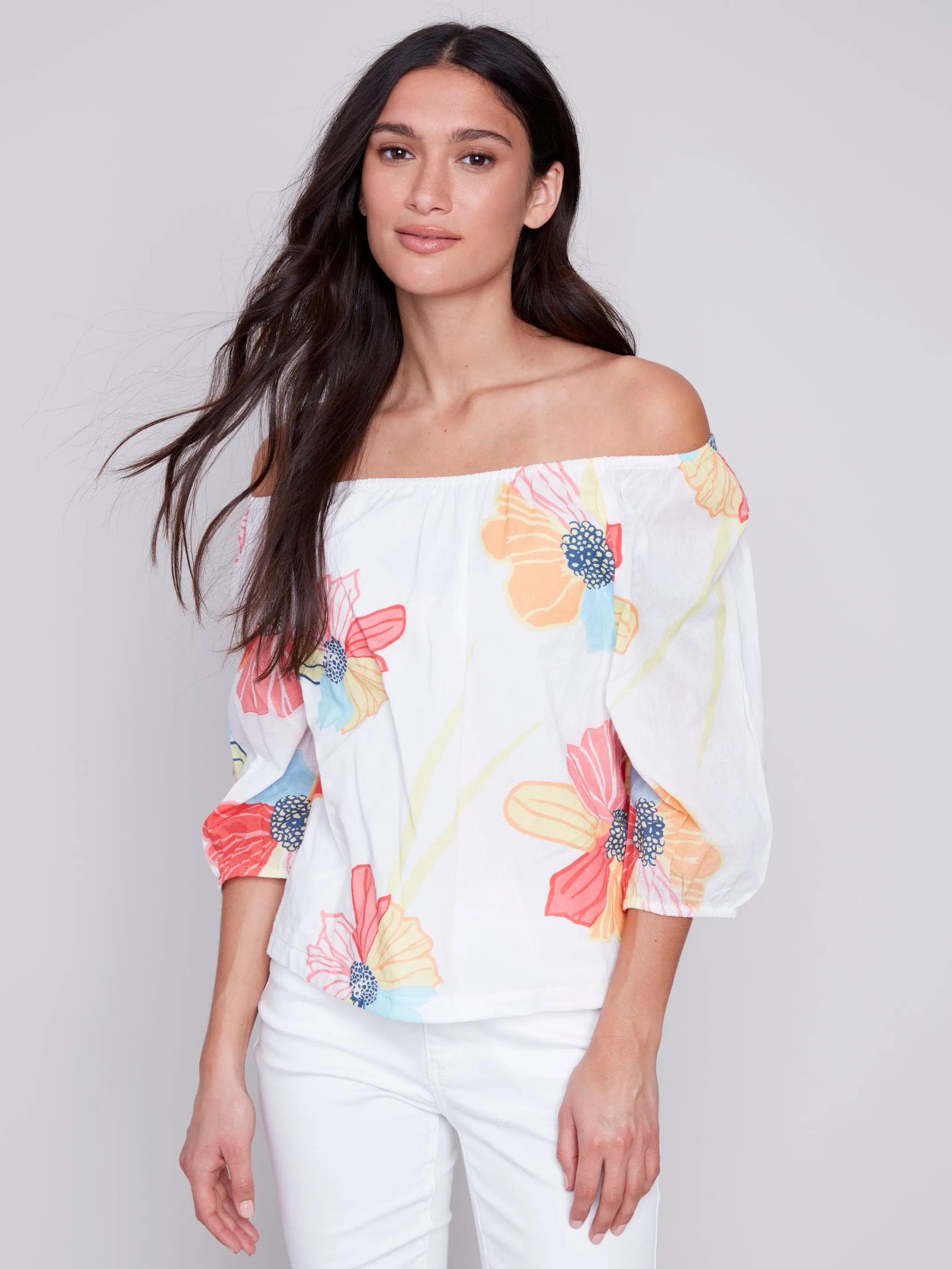 Off-Shoulder Cotton Blouse