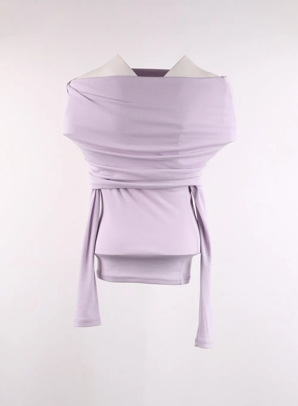 Ruched Long Sleeve Off Shoulder Top