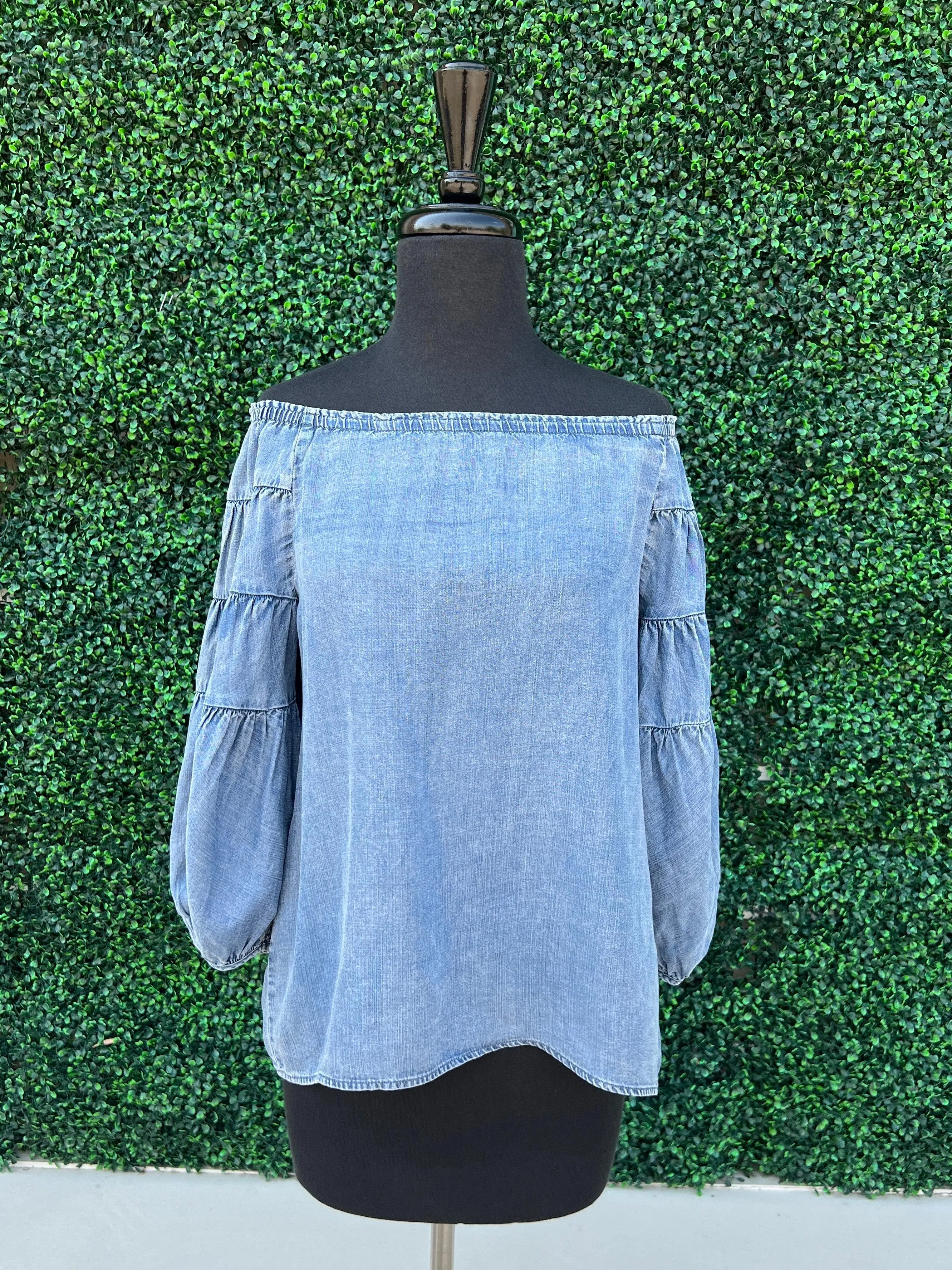 Denim Off Shoulder Top