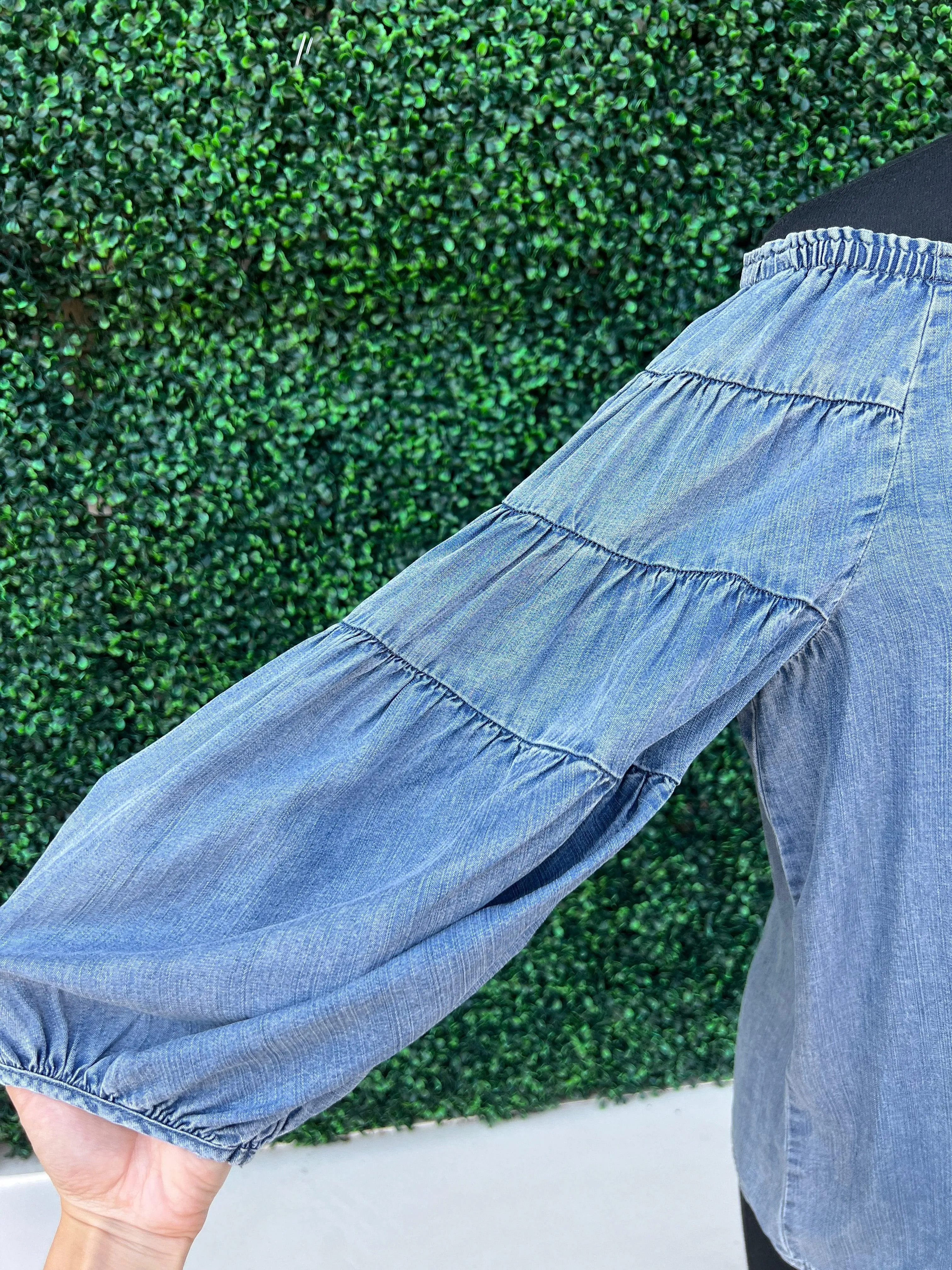 Denim Off Shoulder Top