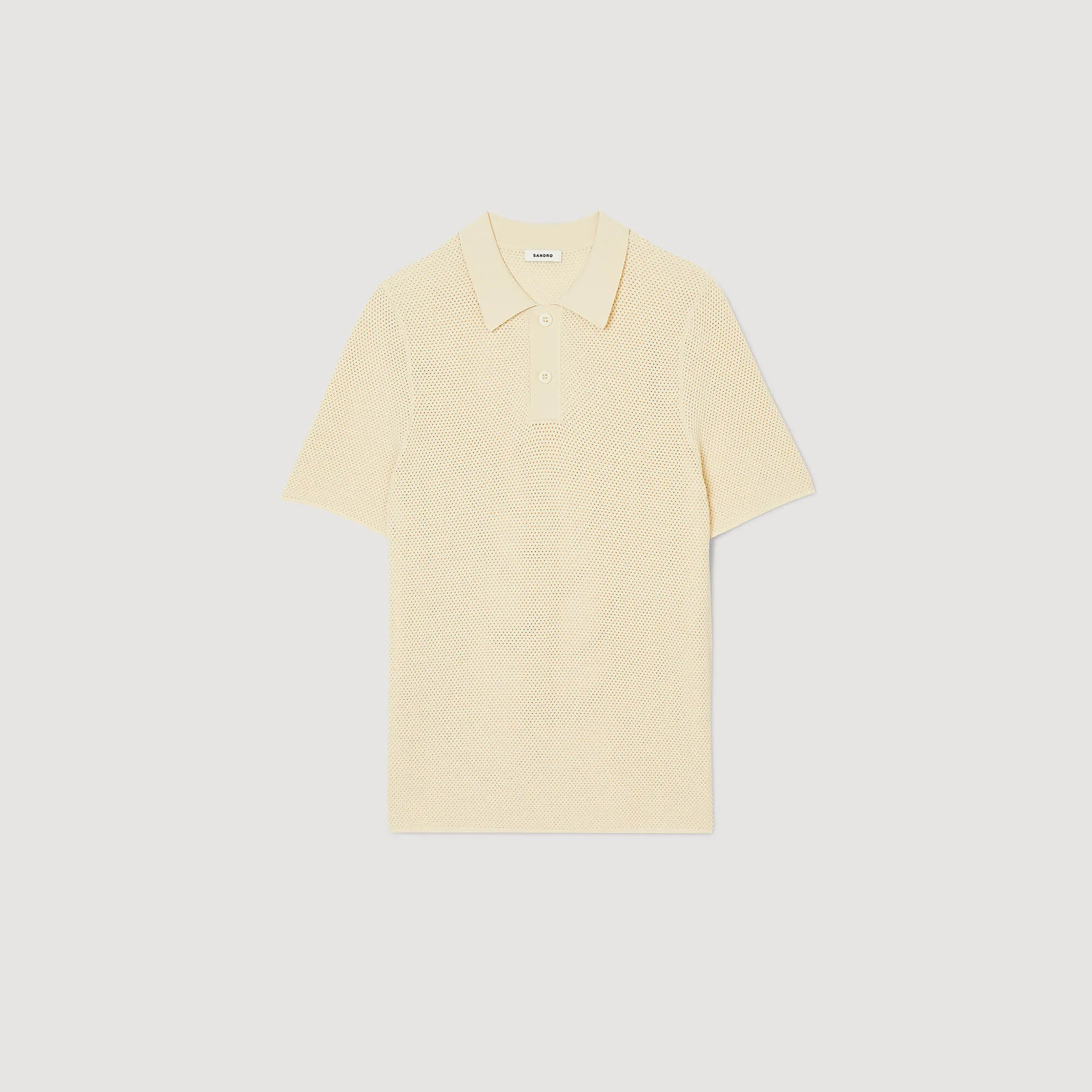 Openwork knit polo shirt