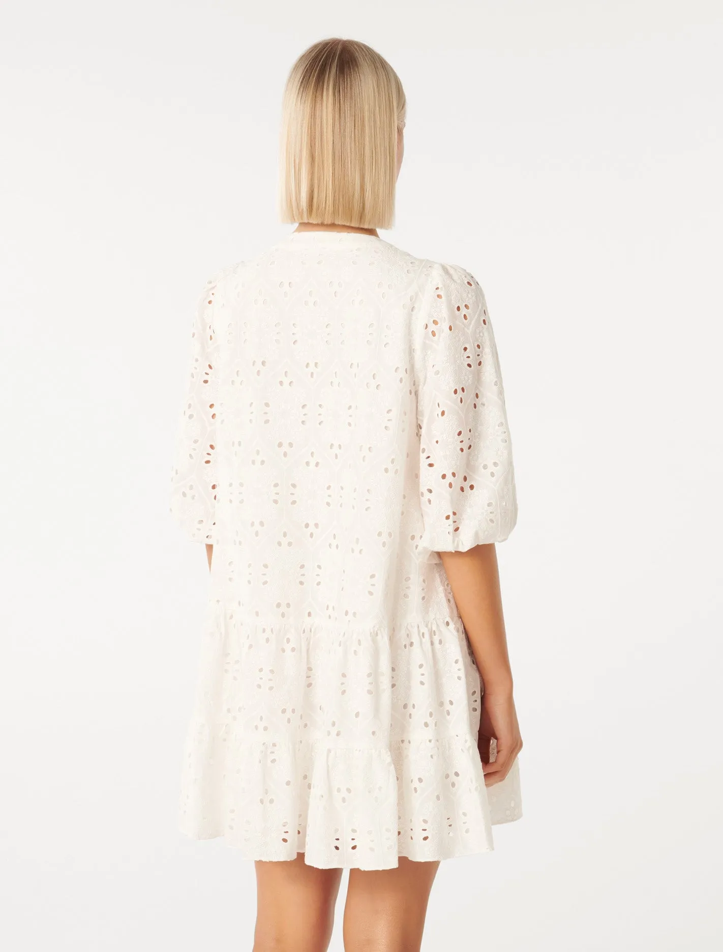 Palermo Broderie Mini Smock Dress