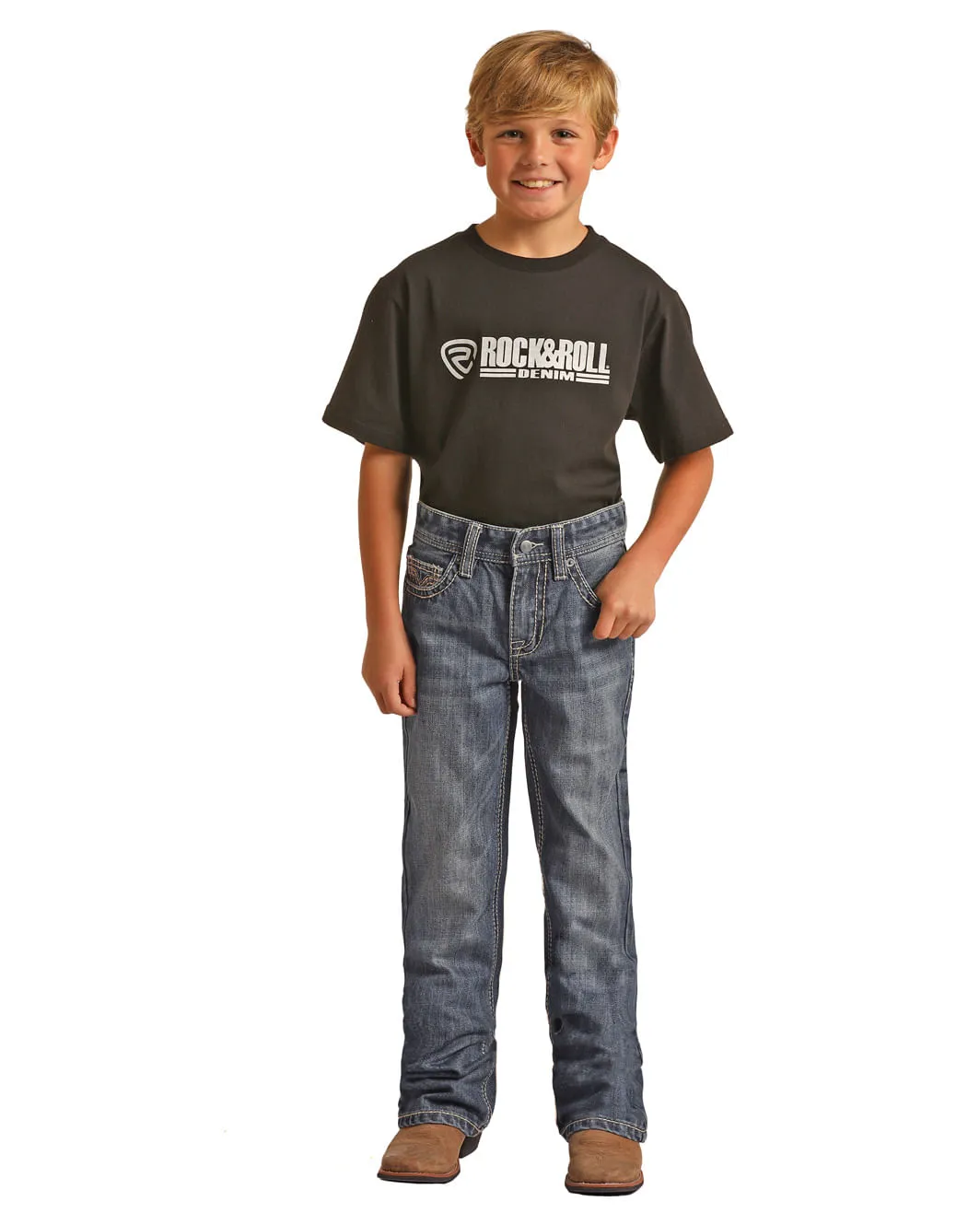 Kids Med Wash Rock And Roll Jeans by Panhandle Slim