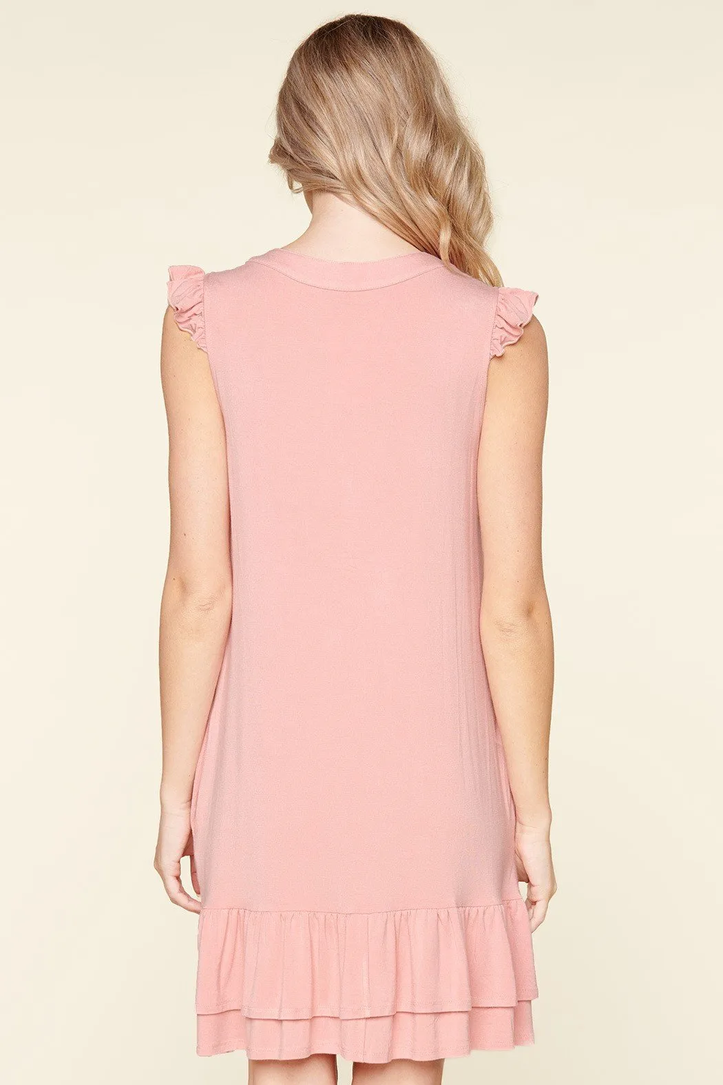 Parker Ruffle Button Jersey Knit Mini Dress