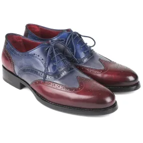 Bordeaux Grey Blue Goodyear Welted Wingtip Oxfords by Paul Parkman