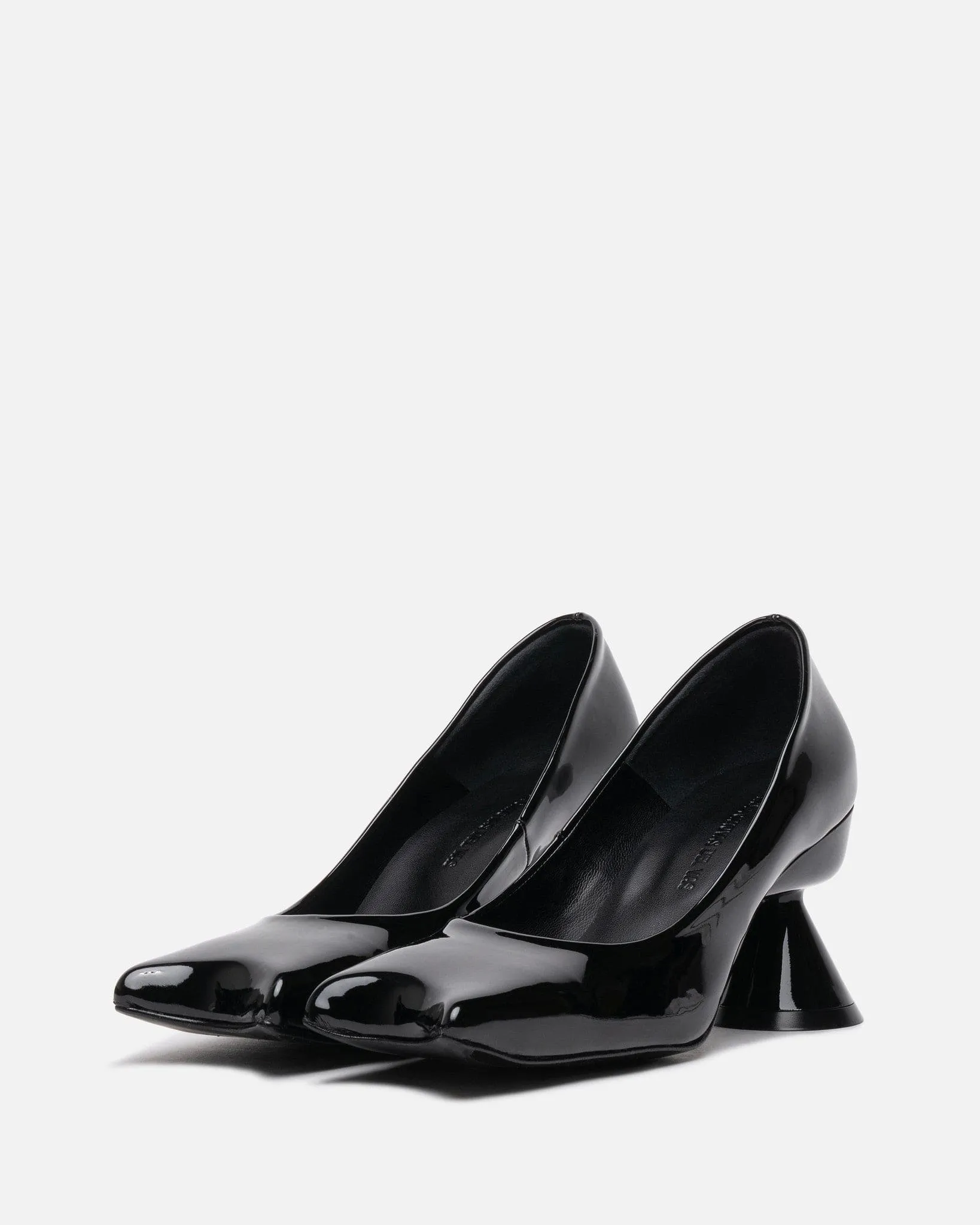 Paula Canovas Del Vas Diablo Heels in Black Pleather