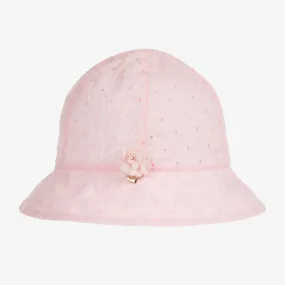 Pink Broderie Anglaise Sun Hat