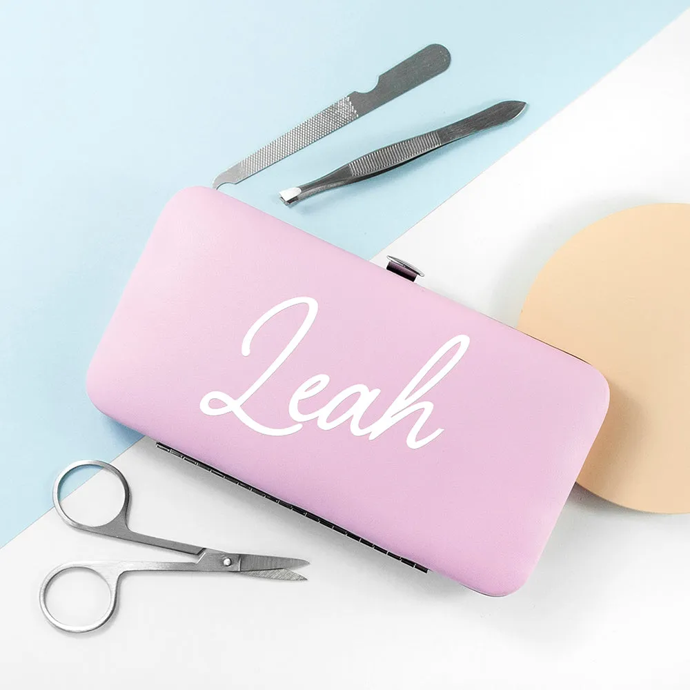 Pink Personalised Manicure Set