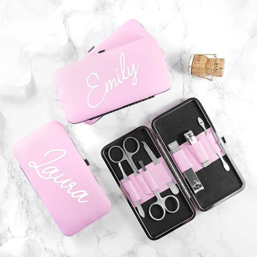 Pink Personalised Manicure Set