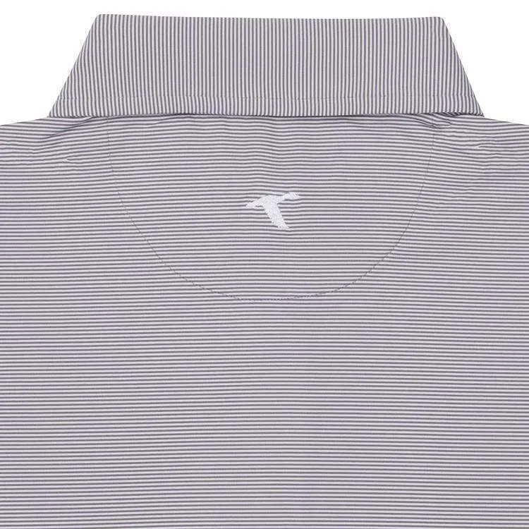 Pinstripe Performance Polo- Charcoal