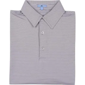 Pinstripe Performance Polo- Charcoal