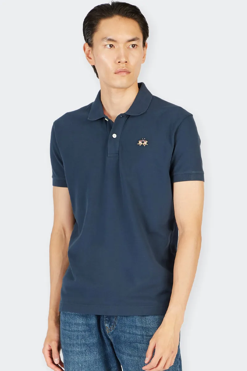 POLO A MANICA CORTA SLIM FIT BLU