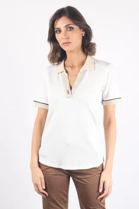 Short Sleeve Polo in Ivory/Sabbia