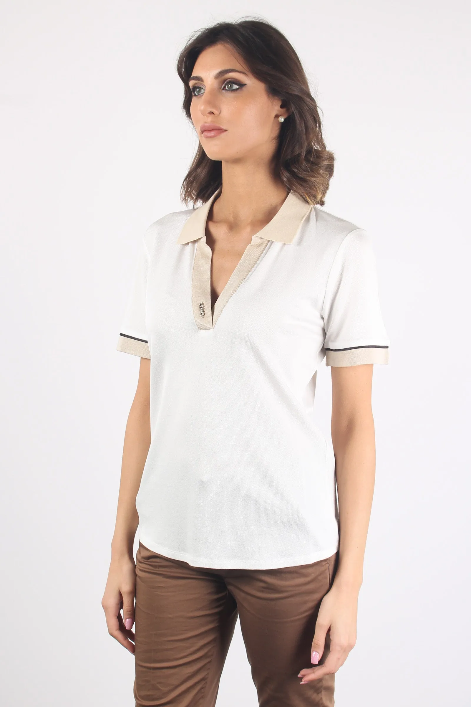 Short Sleeve Polo in Ivory/Sabbia