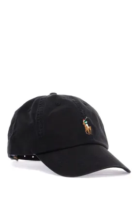 Polo Ralph Lauren Black Cotton Cap With Logo Embroidery