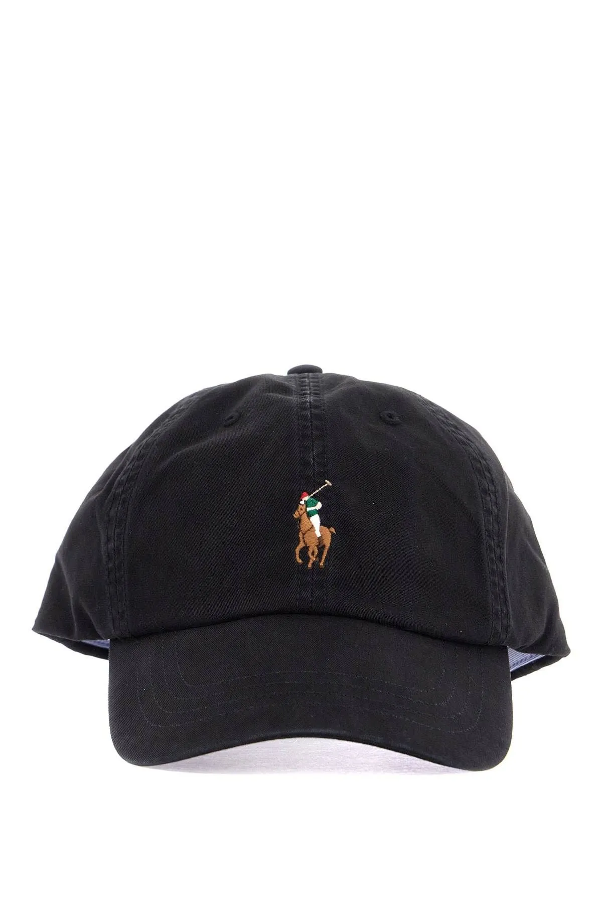 Polo Ralph Lauren Black Cotton Cap With Logo Embroidery