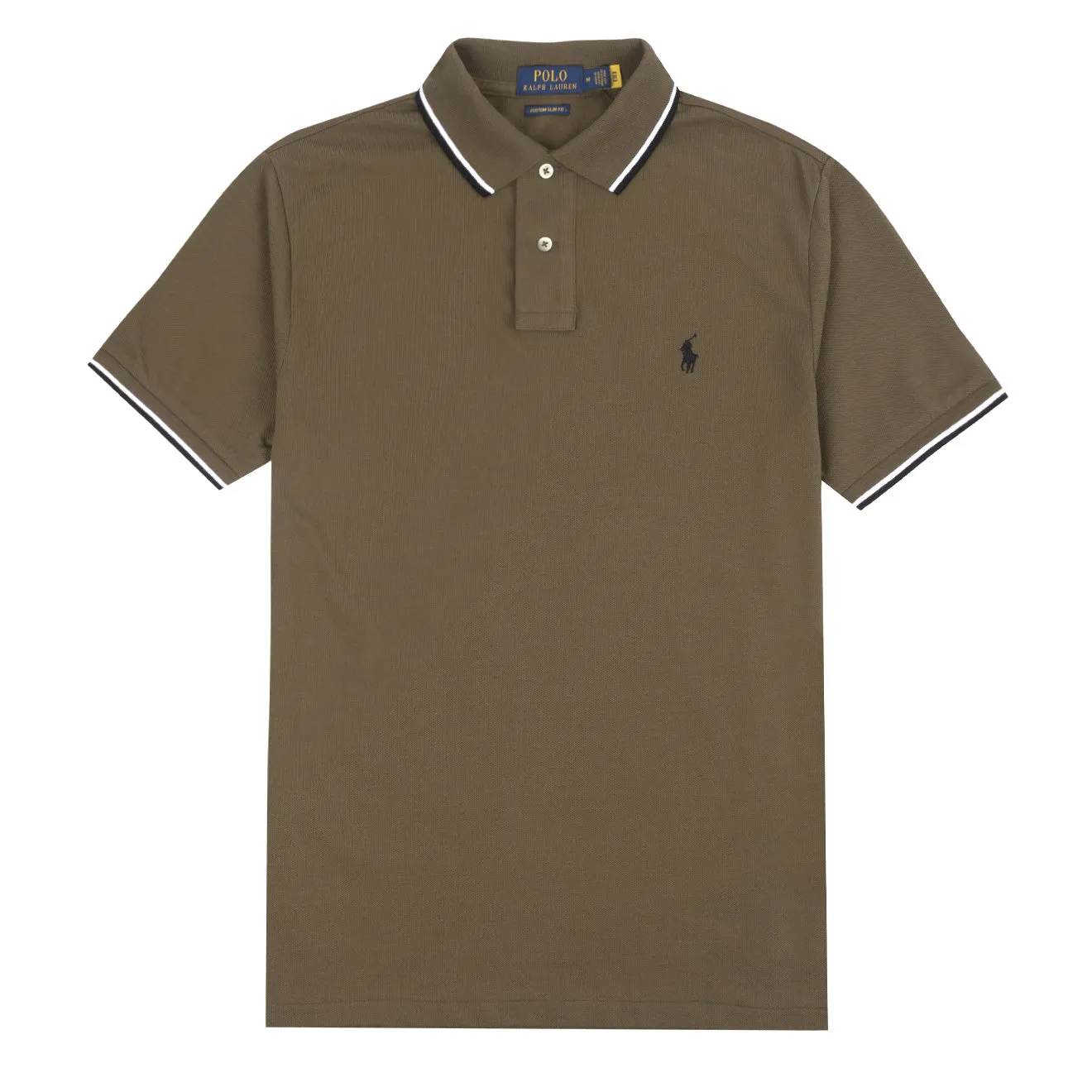 Polo Ralph Lauren Custom Slim Fit Mesh Tipped Polo Defender Green