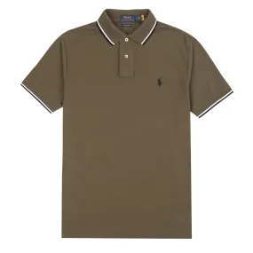 Polo Ralph Lauren Custom Slim Fit Mesh Tipped Polo Defender Green