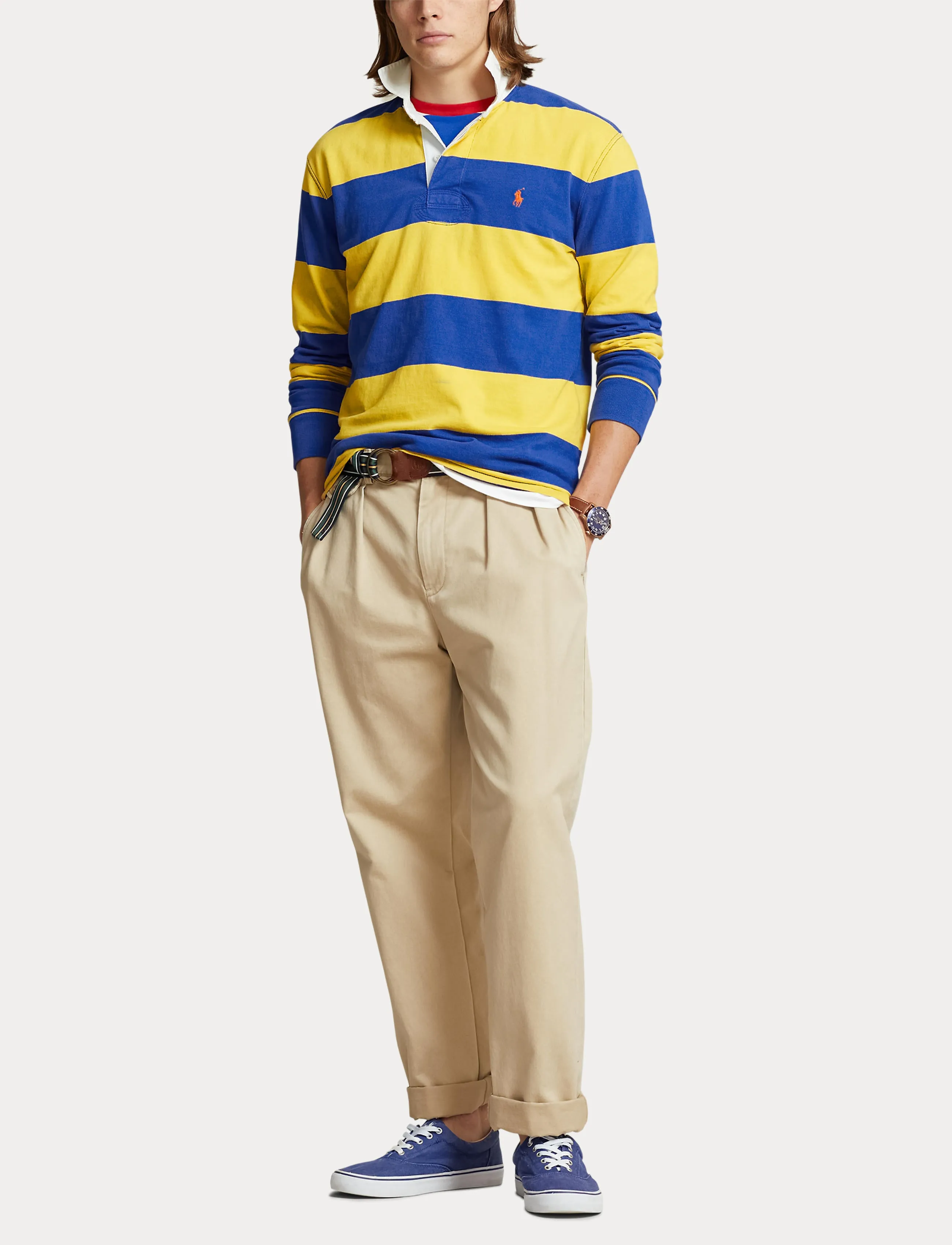 Polo Ralph Lauren Iconic Rugby Shirt Yellow/Royal