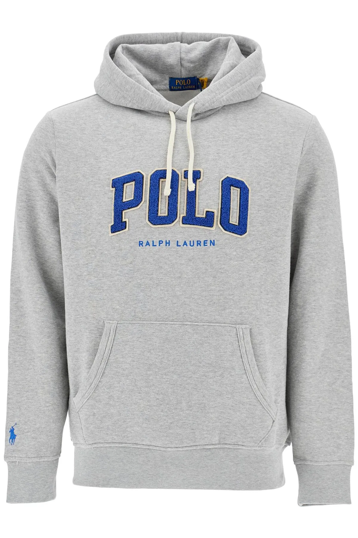 Polo Ralph Lauren Men' Gray Cotton Zip Hoodie With Polo Logo