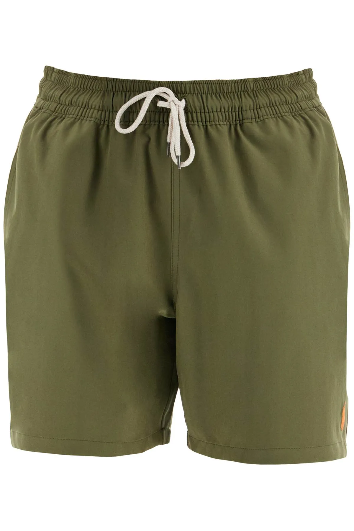 Polo Ralph Lauren Olive Green Swim Trunks In Recycled Polyester With Embroidered Logo