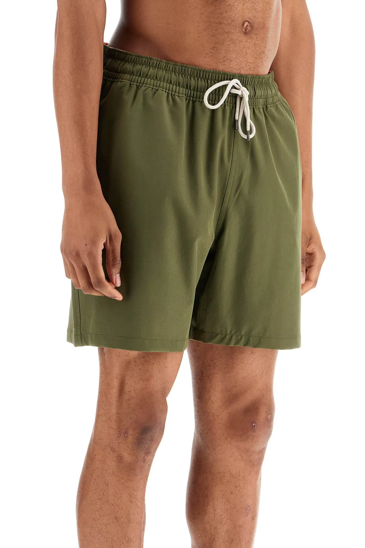 Polo Ralph Lauren Olive Green Swim Trunks In Recycled Polyester With Embroidered Logo