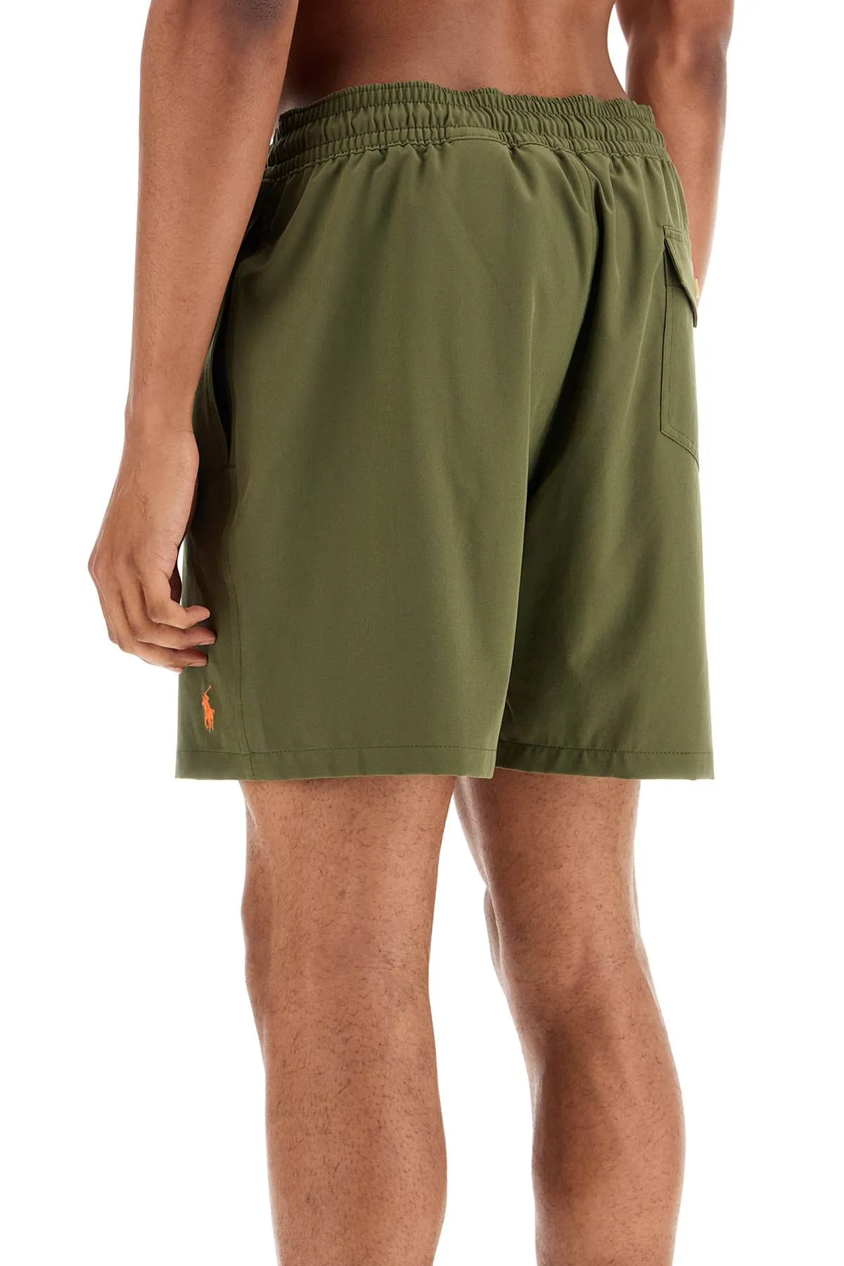 Polo Ralph Lauren Olive Green Swim Trunks In Recycled Polyester With Embroidered Logo