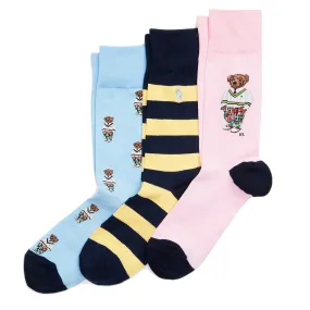 Polo Ralph Lauren Polo Bear 3-Sock Gift Set Gb Tossed Bear