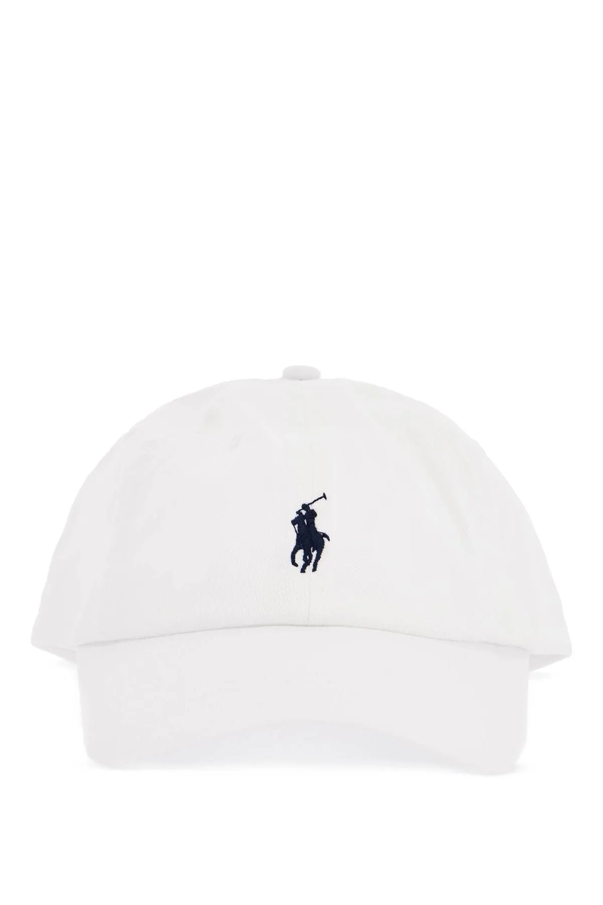 Polo Ralph Lauren White Cotton Baseball Cap With Navy Embroidered Logo