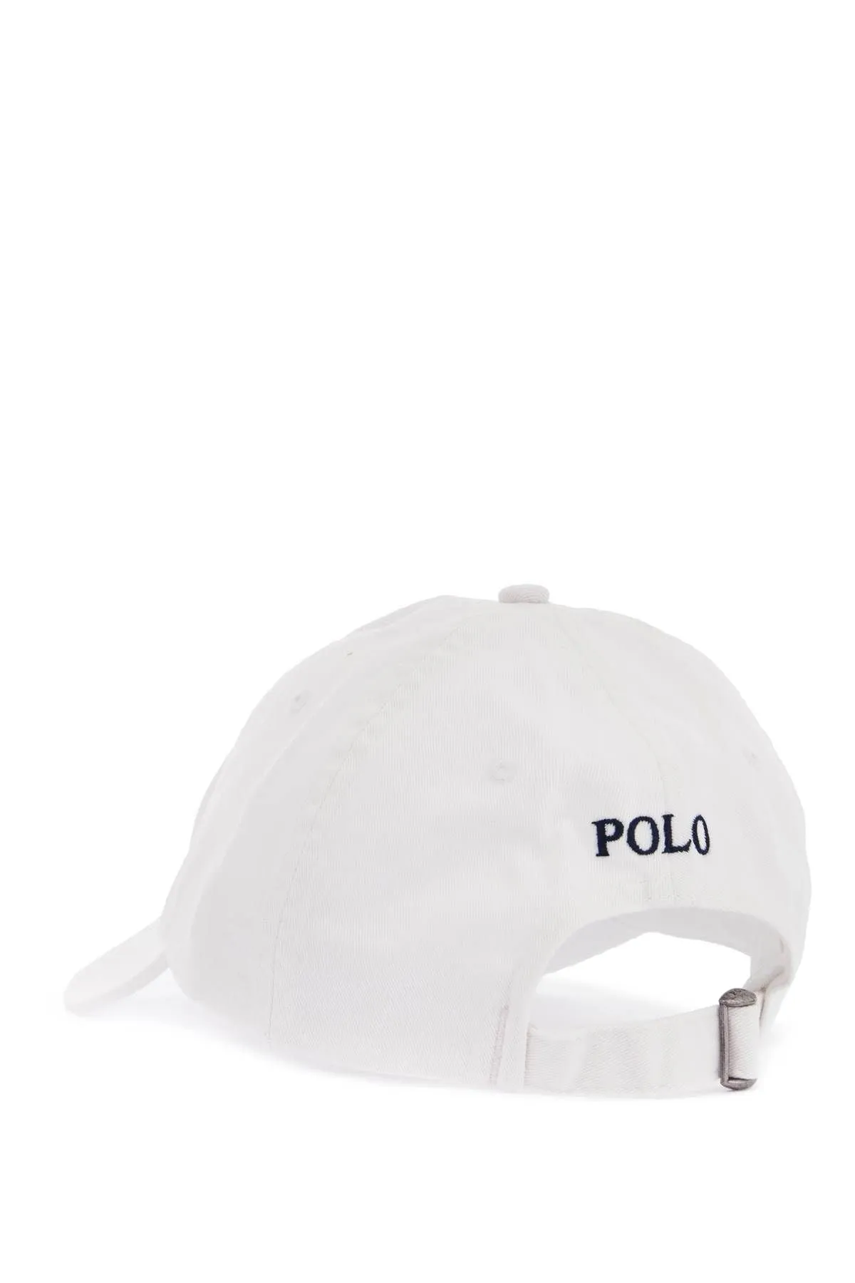 Polo Ralph Lauren White Cotton Baseball Cap With Navy Embroidered Logo